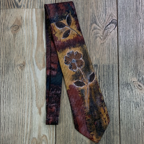 Ermenegildo Zegna Floral Graphic 100% Silk Tie - Picture 2 of 8